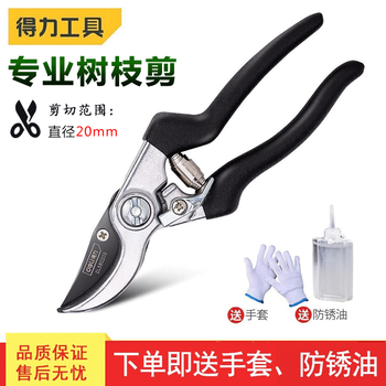 Deli pruning shears garden scissors gardening scissors pruning scissors flowering scissors garden scissors garden tools gardening tools powerful 8.5-inch pruning scissors dl580203