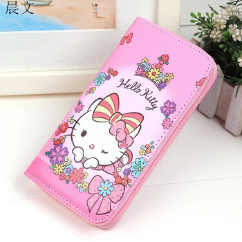 Chenwen children's wallet coin purse korean cartoon princess cute little girl zipper long wallet student card holder wallet round boobs