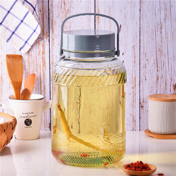 Scybe glass thickened sealed jar fruit wine medicinal wine liquor soaking wine brewing jar kimchi pickle jar extra large enzyme barrel furui 5l