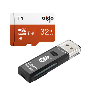 Aigo 32gb tf (microsd) high-speed memory card + chuanyu multifunctional two-in-one high-speed card reader supports sd/tf
