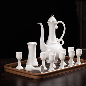 Thick ancient thin modern liquor cup maotai cup household jingdezhen 10ml chinese style ceramic antique spirits wine cup wine divider wine set