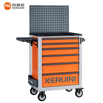 Corini tool cart auto repair trolley cold rolled steel combination lock drawer tool box storage cabinet orange gray color zkx-716h can be customized