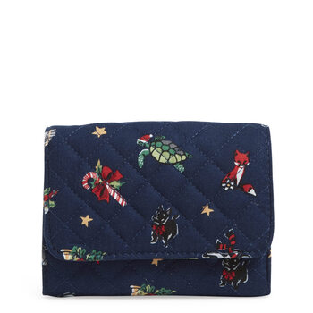 Vera bradley compact rfid protected recycled cotton wallet