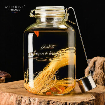 Youyi (uineat) glass wine bottle, sealed jar, home brewing jar, 10 catties wine container, bottle