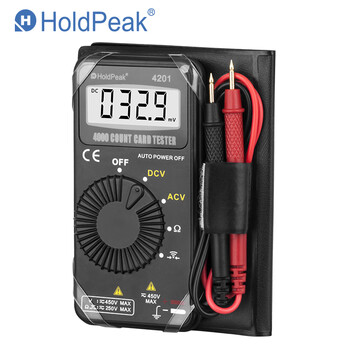 Huili instrument mini digital multimeter pocket on-off resistance voltmeter automatic range pocket multimeter hp-4201 (mini multimeter)