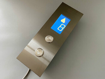Kone elevator call box kone kds300 call panel call elevator button display km51104203g01 blue background with white characters