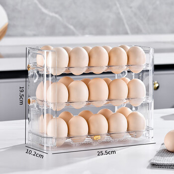 Zhengci palace egg storage box refrigerator side door storage rack reversible kitchen special egg tray preservation box egg box egg storage box-transparent style adjustable date