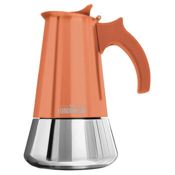 The london sip italian mocha coffee maker 3 cups stainless steel hand-pour espresso pot requires transformer copper color 3 cups