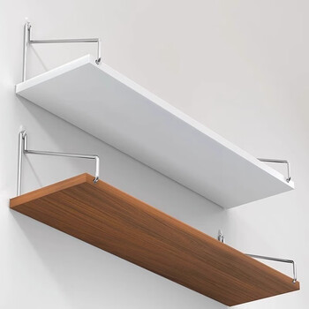 Nifeng wall storage rack without punching holes, bedroom bedside wall-mounted bookshelf wooden one-word partition dormitory wall storage shelf, warm white 30*15, no accessories