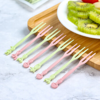 Fangcaodi cartoon fruit fork 100 pack thickened fruit pick cake fork mid-autumn mooncake dessert fork 9.5cm