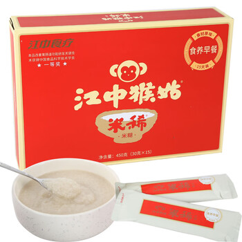 Jiangzhong diet therapy special sale jiangzhong monkey mushroom rice thin breakfast 30 days conditioning monkey mushroom rice thin nourish stomach monkey paste nutritional food 450g bag 3 bags simple pack original rice thin 45 days