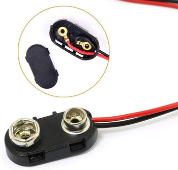 Shushe 9v battery buckle interface connector t-type/i-type cable length 15cm9v battery box battery cap battery buckle one-word battery buckle hard shell