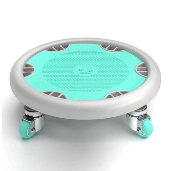 Aomadon silent abdominal muscle disc abdominal disc fitness equipment household four-wheel men's and women's abdominal muscle fitness wheel foot pedal sliding disc silent model green gray + kneeling pad