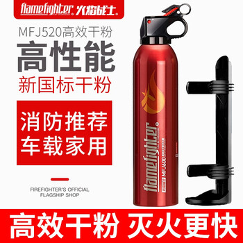 Flame warrior vehicle fire extinguisher annual review set dry powder fire extinguishing agent small portable fire extinguishing bottle private car fire fighting equipment 600g dry powder fire extinguisher + fixed bracket