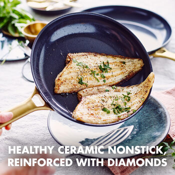 Greenpan hard anodized ceramic coated non-stick cookware set 5-piece home kitchen pot combination black