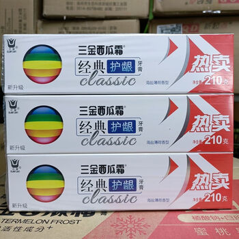 Sanjin watermelon cream sanjin watermelon cream 210g classic gum protecting toothpaste large size family pack leaves fragrance and fresh mouth sanjin watermelon cream toothpaste 210g six-pack family pack