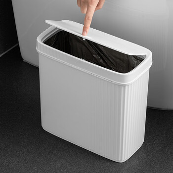 Home katei story japanese bathroom trash can with lid push-type trash can kitchen living room bedroom toilet sandwich trash can small trash can (7l)