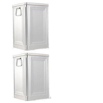 Topological tangerine peel storage tank with lid, moisture-proof tea cake, tea can, sealed tank, iron bucket, household thickened iron can gift, 2 silver double lids (18l) thickened and hardened