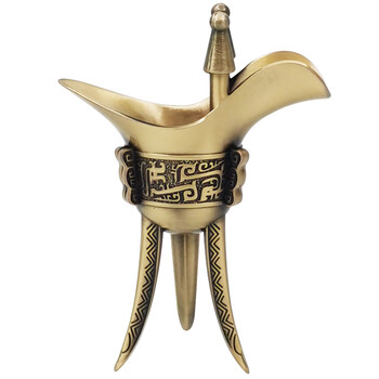 Tohap antique bronze juice cup tin ware retro bottle pure copper white wine glass wine set suitable for wedding cups wine dispenser home chinese style wine pot imperial cup extra large bronze juice cup 100ml