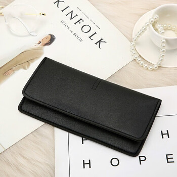Woodpecker (tucano) spring new european and american simple ultra-thin long coin purse for women 2024 new buckle with multiple card slots black