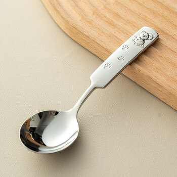 Onlycook spoon cartoon children's spoon food grade 18/10 stainless steel short handle table spoon household eating spoon spoon