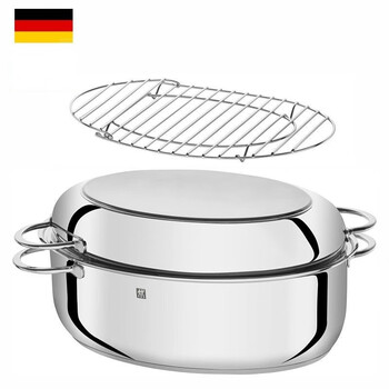 Zwilling oval oven pot, stew pot, soup pot with grill, stainless steel 8.5l/2 layers 38cm