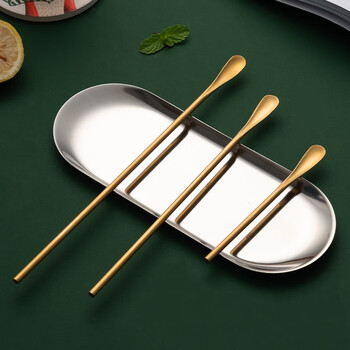 Long-lasting coffee stirring spoon, exquisite long-handled spoon 304 stainless steel stirring stick, mixing stick, smoothie spoon, short style (13.2cm)