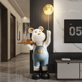 Jizhao violent bear large ornaments floor-standing living room tv cabinet sofa next to home decoration housewarming gift white violent bear 1.2m jingdong warehouse delivery no specifications