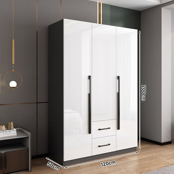 Yifansen package installation wardrobe home bedroom flat door solid wood three-door four-door large wardrobe combination overall wardrobe 120 three-door main cabinet