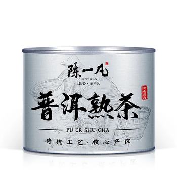 Chen yifan tea pu'er ripe tea five-year-old menghai producing area palace pu'er golden bud loose tea canned 100g