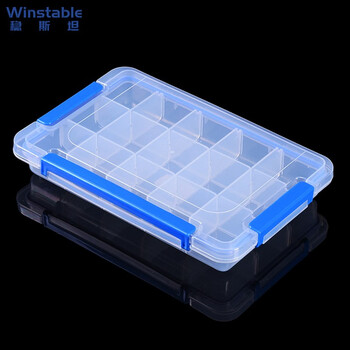 Wenstan w5923 multi-grid plastic parts box electronic component storage box electrician tool storage box box 27.4*18*4.5cm