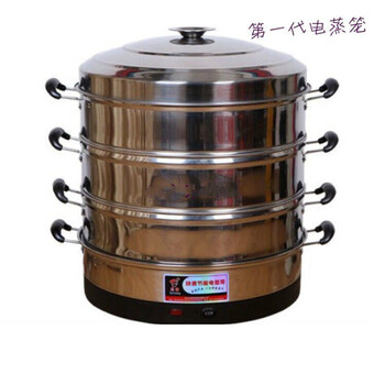 Stainless steel electric steamer 47cm multifunctional large capacity household timed commercial multi-layer energy-saving steamer steamer first generation 47cm (automatic power off when water dries)