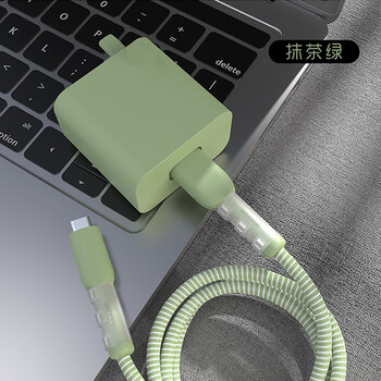 Lingyou chuanghuo oppo findx8 charger protective cover ultra suitable for findx8pro mobile phone data cable winding 80w anti-break s+ wire bite device all-inclusive typec port universal 100w findx8 series matcha green set