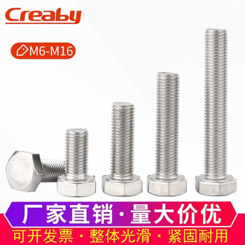 Creaby fine thread external hexagonal screws 304 stainless steel bolts fine thread buckle fine thread screw fasteners m12x1.5x50 (2 pieces) 304 material