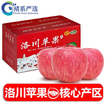 Zhu's orange products carefully selected luochuan red fuji apples fresh apples seasonal fruit whole box fresh gift box gift box 9 jin extra large fruit (net weight 8.5 jin)