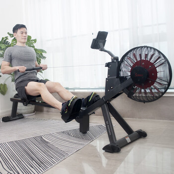 Sunny american sunny wind resistance rowing machine magnetic rowing machine fitness equipment foldable home | wind and magnetic double resistance | large resistance | stainless steel slide rail | package