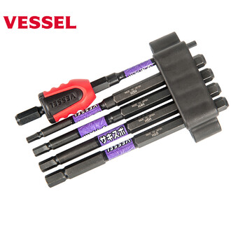 Vessel japan's original imported vessel cross-hexagonal plum blossom electric drill screwdriver strong magnetic high-strength batch tip bw-32 segmented round head inner hexagonal bit 5 pieces