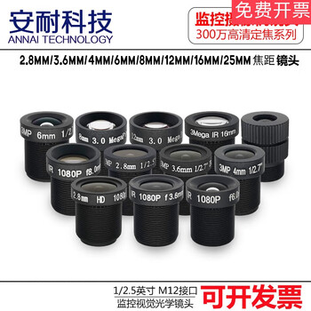 5 million hd surveillance camera infrared m12 lens 2.84681216mm 3mp 12mm