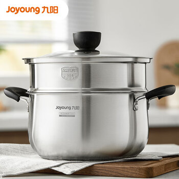 Jiuyang soup pot household 304 stainless steel soup cooking pot barrel steamer double-ear porridge pot induction cooker soup stew pot 316l thickened-20cm 304 steaming grid