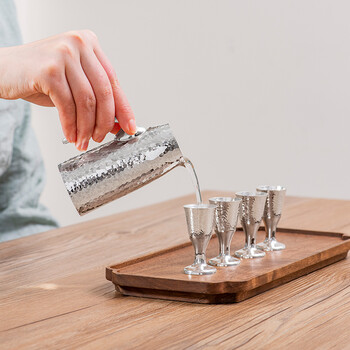 Guiyintang wine set set pure silver 999 handmade sterling silver wine dispenser white wine cup silver cup white wine pot sober up sn4307 wine glass 10ml + certificate + gift box