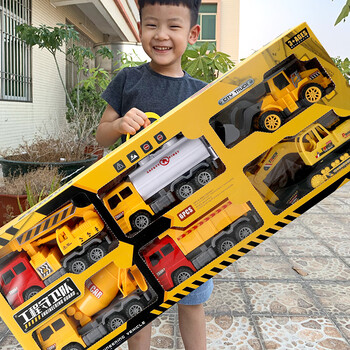 Baolexing children's toys 3-6 year old boy new year's gift large engineering vehicle inertial excavator crane car model