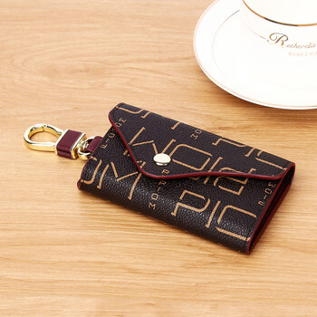 Kuqi kangaroo (kuqidaishu) key bag popular high-end western style large capacity couple unisex internet celebrity key bag home key bag burgundy