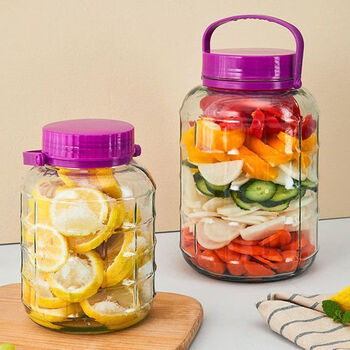 Chunshao wine container glass bottle sealed jar pickle jar wine jar wine bottle pickle jar with lid empty bottle wine jar 2 pounds thickened without faucet