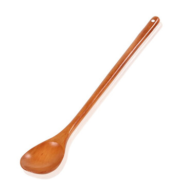 Haiduo long handle mixing spoon cooking spoon extended wooden spoon hot pot spoon round head coffee stirring spoon 33.5cm extended wooden spoon 33.5cm (single)