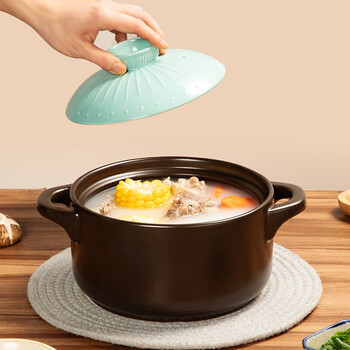 Cooker king clay pot ceramic soup pot stew pot new pottery health pot decoction herbal porridge chinese medicine pot special for open fire suitable for 1~3 people essential for small families 2.5l