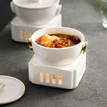 Mose life buddha jumping over the wall small soup cup candle heating tableware chinese light luxurious phnom penh stew cup insulated soup bowl bird's nest fish maw bowl 4.75-inch park hyatt warmth-gold thread