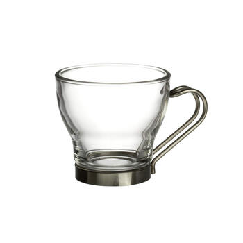 Bormioli rocco 4-pack imported from italy, steel handle glass espresso cup 103ml