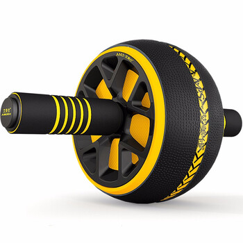 Aimeishi abdominal wheel fitness equipment home men's abdominal wheel training abdominal exercise roller abdominal chest muscle training vest line yellow and black abdominal wheel + thickened kneeling mat