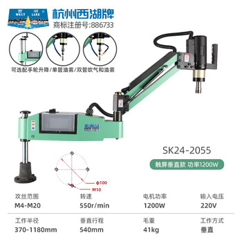 Wen yijia customized hangzhou tapping machine intelligent cnc servo tapping machine rocker arm universal fully automatic blowing folding arm m3-m16 hangzhou sk24-2055/m4-m20/vertical model