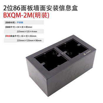 Kenon stainless steel brushed 86 panel d-type audio information box multimedia wall desktop socket bxqm-2 bxqm-2m (exposed)